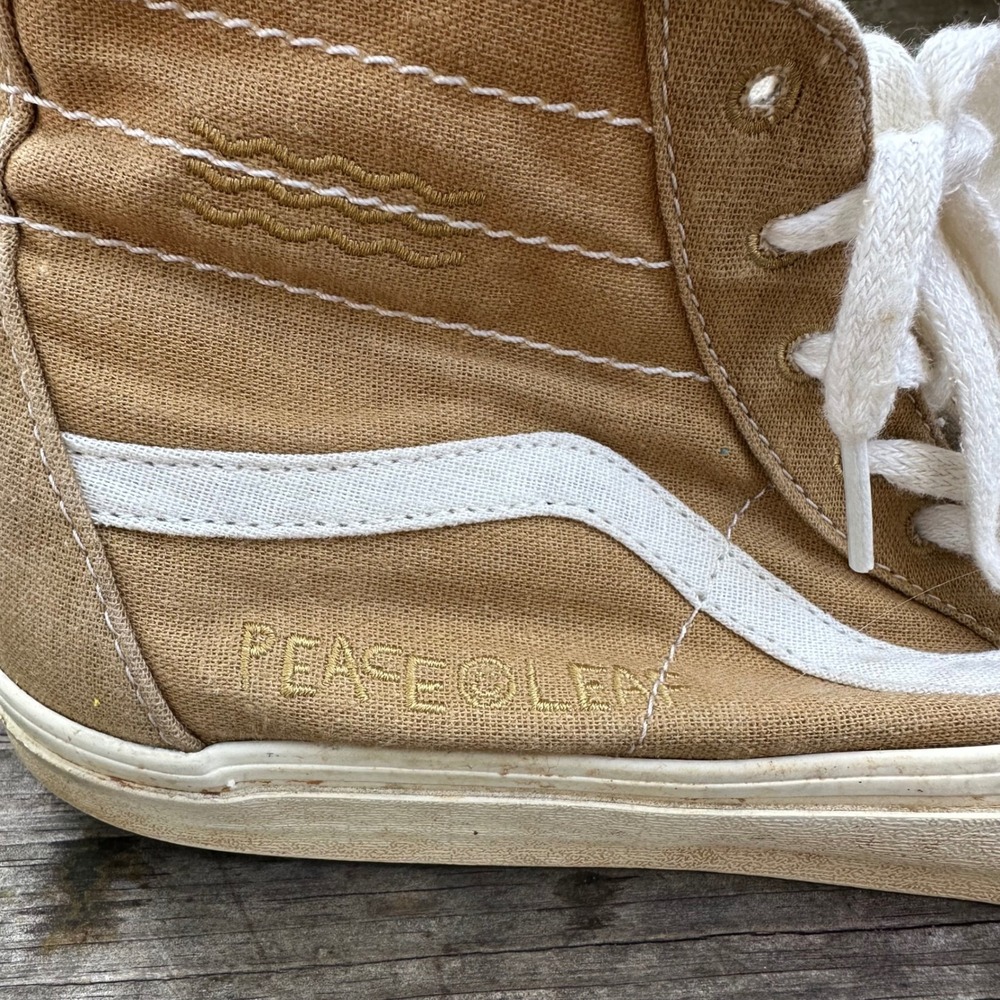 Vans Sk8-Hi Tapered Eco‎ Theory  Peace Leaf Mustard High Top Sneakers Men's 11.5 - Picture 2 of 9